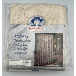 RARE Vintage Quaker Lace Victoria Curtain Panel 57x84 Sealed Deadstock